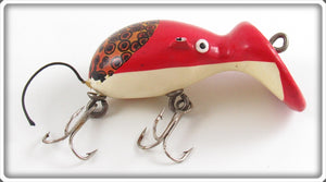 Vintage Bud Stewart Spotted, Red & White Crippled Mouse Lure 