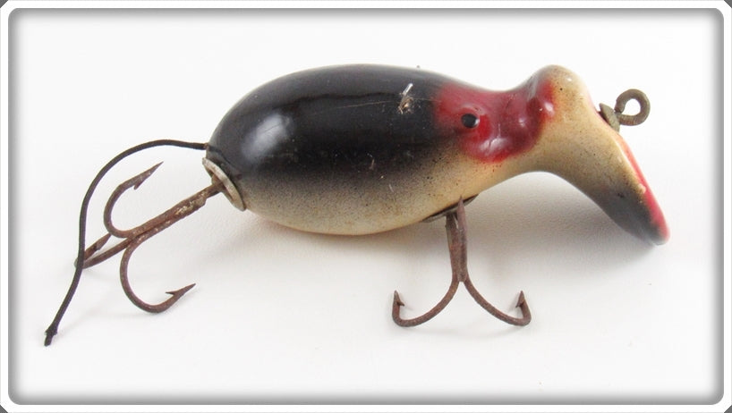 Vintage Bud Stewart Black & Red Crippled Mouse Lure