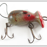 Vintage Bud Stewart Grey & Red Crippled Mouse Lure