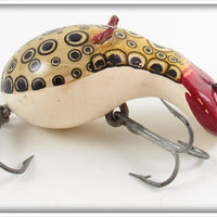 Vintage Bud Stewart Spotted & White Crippled Mouse Lure 