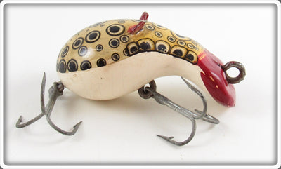 Vintage Bud Stewart Spotted & White Crippled Mouse Lure 