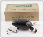 Vintage Bear Creek Silver Scale Tweedler Lure With Red Head Box Lid