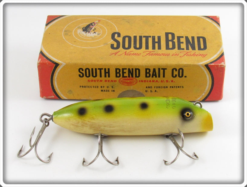 Vintage South Bend Frog Spot Bass Oreno Lure In Box