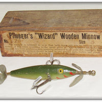 Pflueger Green Wizard Wooden Minnow In Wood Box