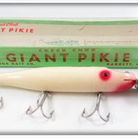 Vintage Creek Chub White Red Eye Shadow Giant Pikie Lure In 6025 Box