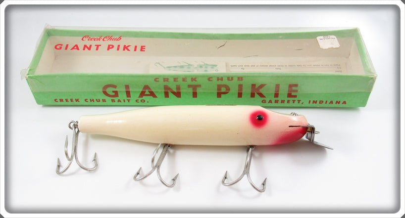 Vintage Creek Chub White Red Eye Shadow Giant Pikie Lure In 6025 Box