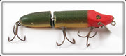 Vintage Heddon Red Head Green Scale Jointed Vamp Lure 7309DRH