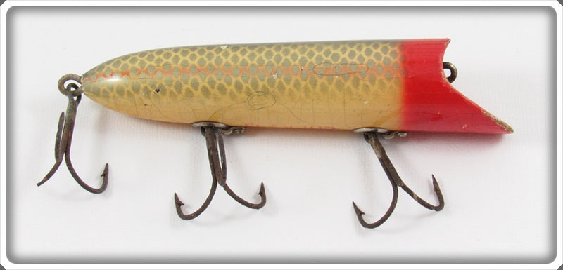 Vintage Heddon Red Head Shiner Scale No Eye Lucky 13 Lure For Sale