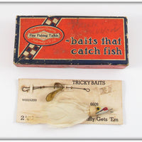 Vintage Shakespeare White Tricky Baits Tricky Minnie Lure In Box