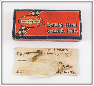 Vintage Shakespeare White Tricky Baits Tricky Minnie Lure In Box
