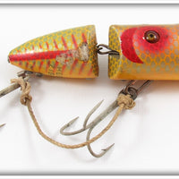 Vintage Heddon Yellow Scale With Red Shore Zig Wag Jr Lure 8349XYS