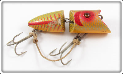 Vintage Heddon Yellow Scale With Red Shore Zig Wag Jr Lure 8349XYS