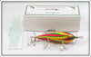 K Lures Red, Yellow & Green Crooked Bayou Minnow In Box