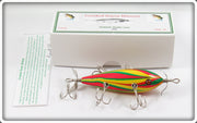 K Lures Red, Yellow & Green Crooked Bayou Minnow In Box