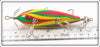 K Lures Red, Yellow & Green Crooked Bayou Minnow In Box