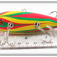 K Lures Red, Yellow & Green Crooked Bayou Minnow In Box