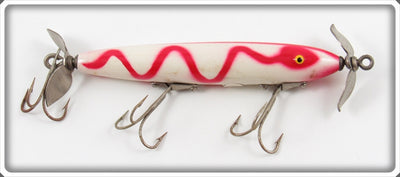 Vintage Paw Paw White & Red Serpentine Aristocrat Torpedo Lure