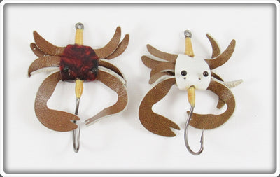 Vintage B-17 Tortoiseshell & White Fly Rod Crab Lure Pair