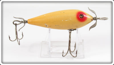 Vintage Heddon White Red Eye 300 Surface Minnow Lure