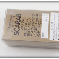 Plastic Image Yellow & Black Scarab In Box