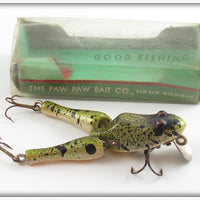 Vintage Paw Paw Green Junior Wotta Frog Lure In Box