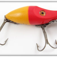 Vintage Heddon Yellow Red Head Midget River Runt Lure 9019YRH