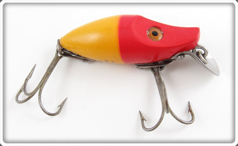 Vintage Heddon Yellow Red Head Midget River Runt Lure 9019YRH