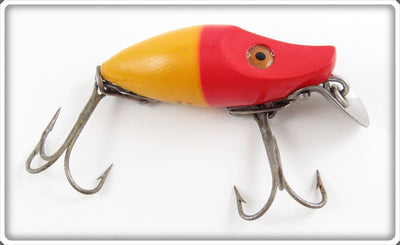 Vintage Heddon Yellow Red Head Midget River Runt Lure 9019YRH