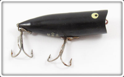 Vintage Heddon Solid Black Chugger Spook Lure 9540 B