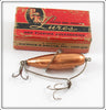 Vintage P & K Gold Finish Spinning Minnie Lure In Box