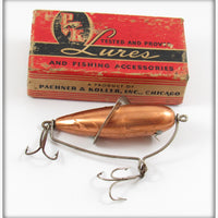 Vintage P & K Gold Finish Spinning Minnie Lure In Box