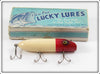 Vintage Paw Paw Lucky Lures Red & White Wobbler In Box 4404
