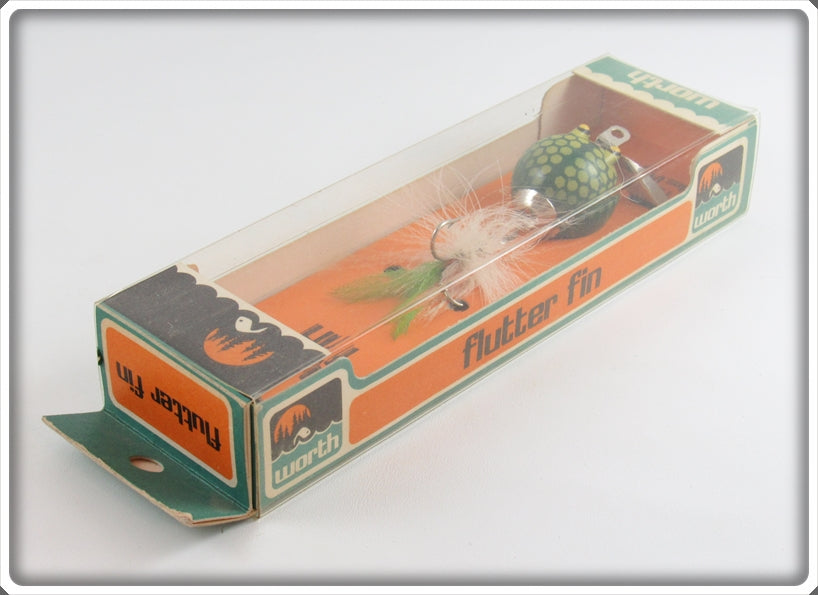 Vintage Worth Green With Yellow Spots Flutter Fin Lure In Box For Sale ...