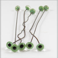 Lot Of 10 Green Glass Eyes For Lure Making, Repair Or Replacement A10