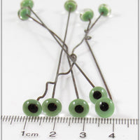Lot Of 10 Green Glass Eyes For Lure Making, Repair Or Replacement A10