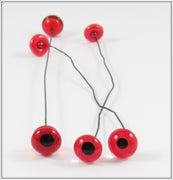 Lot Of 6 Red Glass Eyes For Lure Making, Repair Or Replacement A2