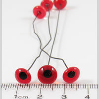 Lot Of 6 Red Glass Eyes For Lure Making, Repair Or Replacement A2