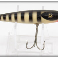 Vintage Shur Strike White Black Stripes Baby Gar Lure