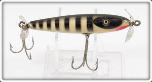 Vintage Shur Strike White Black Stripes Baby Gar Lure