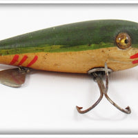 Vintage Donaly Green & White Red Fin Minnow Lure