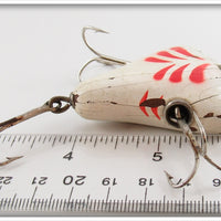 South Bend White & Red Vacuum Bait