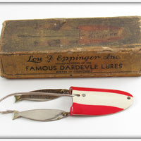 Lou J Eppinger Inc Red & White Dardevle Klinker Lure In Box