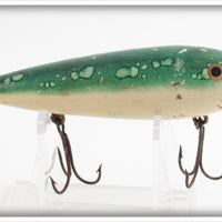 Vintage Ypsilanti Bait Co Green & White Ypsi Minnow Lure 