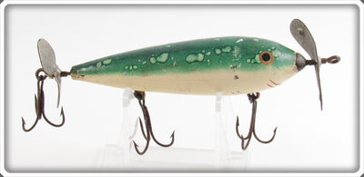 Vintage Ypsilanti Bait Co Green & White Ypsi Minnow Lure 