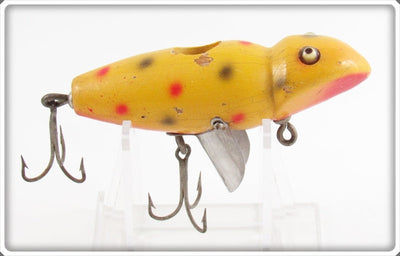 Vintage Creek Chub Yellow Spotted Baby Jigger Lure