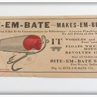 Vintage Bite Em Bate Co Revolving Bait Box Insert Paperwork 