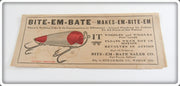 Vintage Bite Em Bate Co Revolving Bait Box Insert Paperwork 