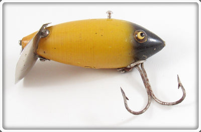 Vintage Heddon Yellow With Black Head Deep O Diver Lure