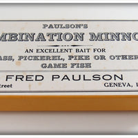 Vintage Fred Paulson Paulson's Combination Minnow Empty Box 