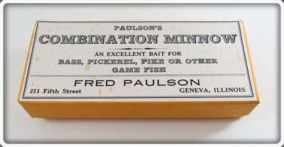 Vintage Fred Paulson Paulson's Combination Minnow Empty Box 